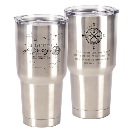 Dicksons Dicksons SSTUM-9 8 x 4 in. 30 oz Stainless Steel Large Tumbler - Life is About the Journey & Jeremiah 29-11 SSTUM-9